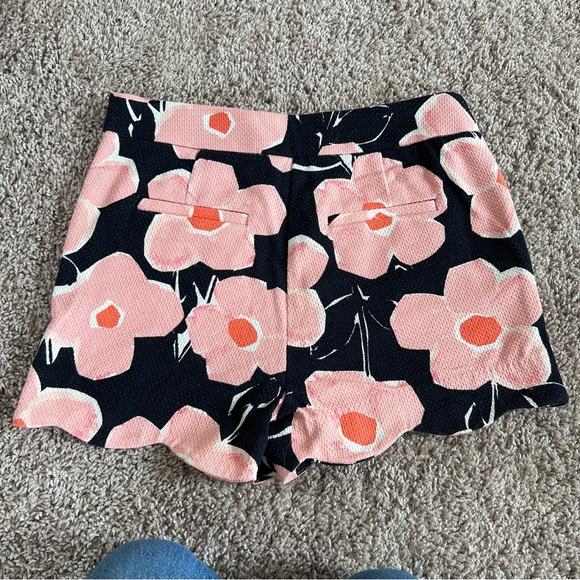 {Anthropologie} NWT Georgie Scalloped Floral Retro Blue Pink Shorts - Picture 11 of 12